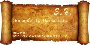 Seregély Hortenzia névjegykártya
